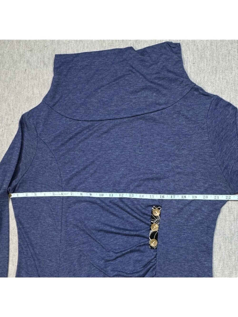 Rosegal Dress Asymmetrical Size 4X 22 Blue Heather Lace Trim Hem Long Sleeve - Picture 11 of 15